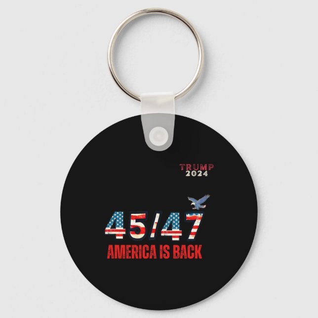 Take America Byck American Flag Trump 2024 Men Wom Keychain (Front)