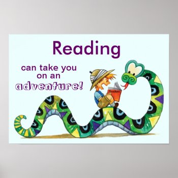 Take An Adventure With Reading Literacy Poster by schoolpsychdesigns at Zazzle