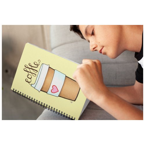 Take Away Paper Cup of Coffee Love Notebook
