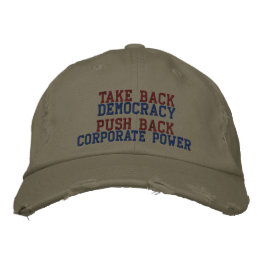 TAKE BACK DEMOCRACY EMBROIDERED BASEBALL CAP