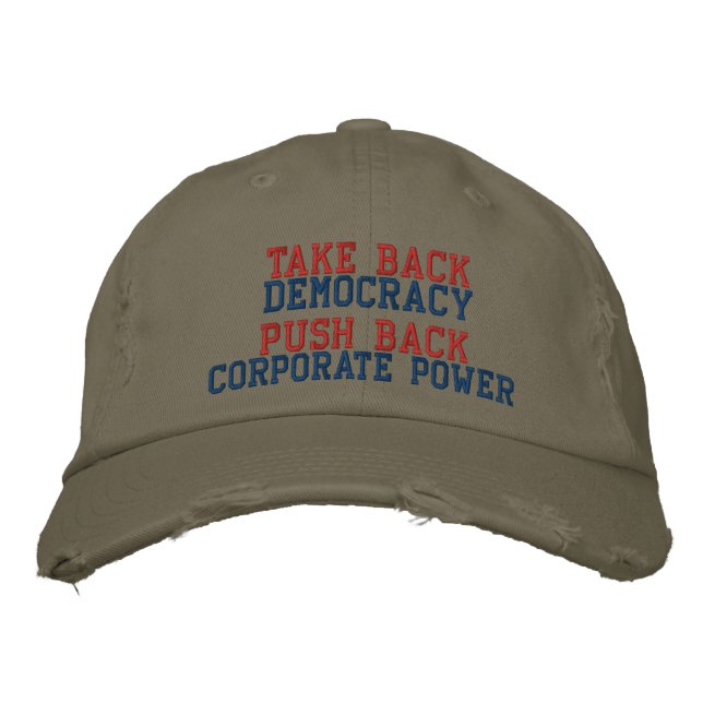 TAKE BACK DEMOCRACY EMBROIDERED BASEBALL HAT (Front)