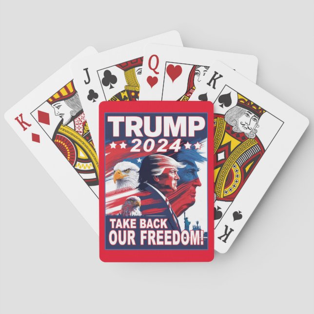 Take Back Our Freedom Donald Trump Profile 2024  Poker Cards (Back)