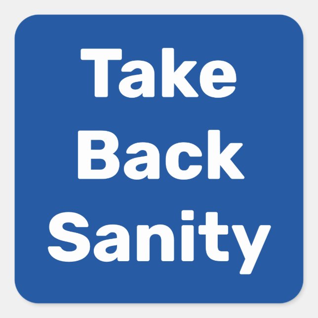 Take Back Sanity Square Sticker (Front)