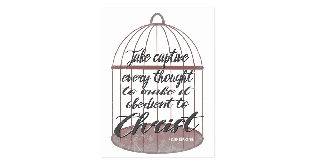 take-captive-every-thought-scripture-postcard-zazzle