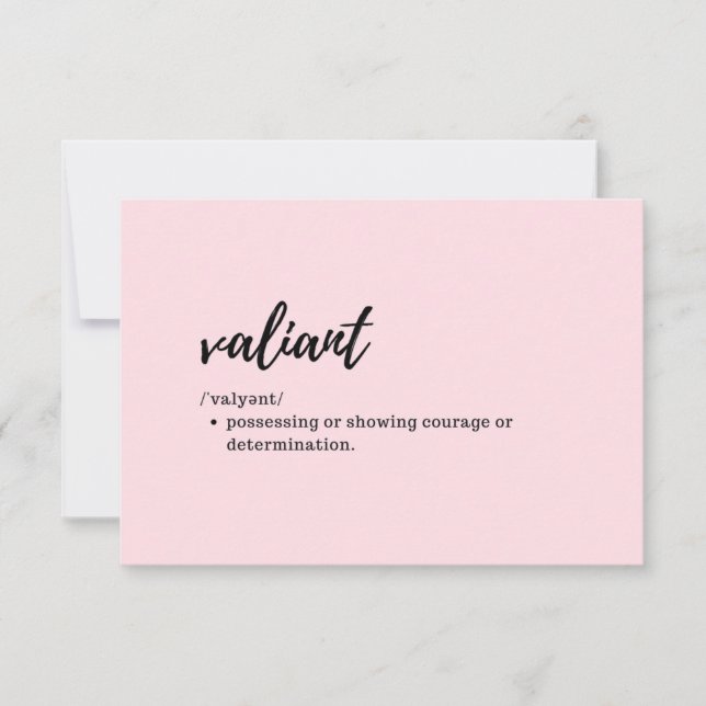 Take Care Cards - Definition of Valiant (Front)