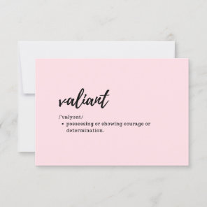 Take Care Cards - Definition of Valiant