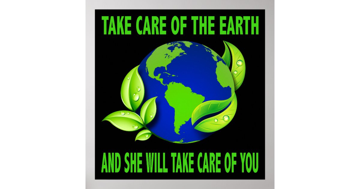 TAKE CARE OF THE EARTH POSTER | Zazzle