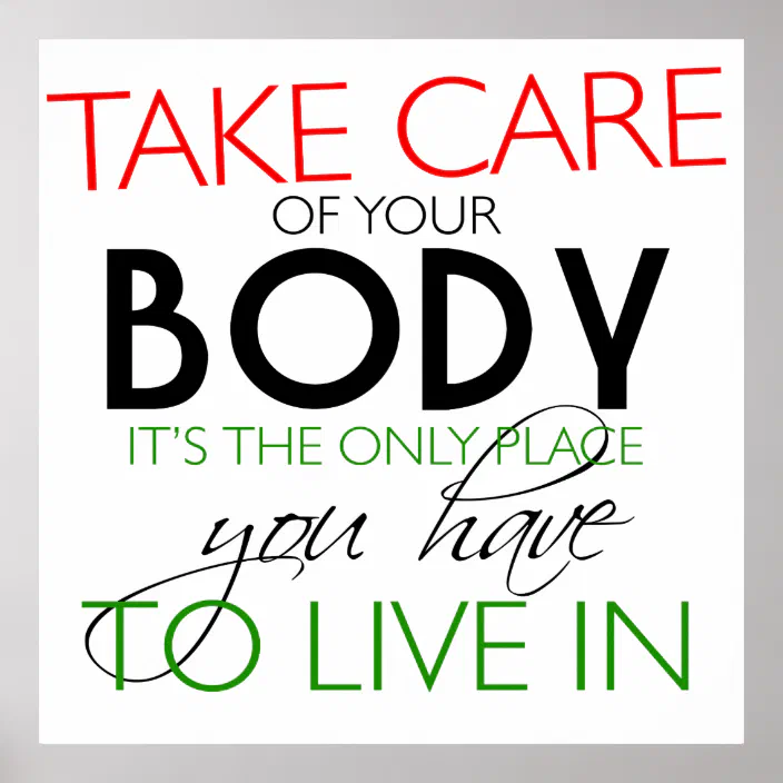Take Care Of Your Body Healthy Lifestyle Poster Zazzle Com