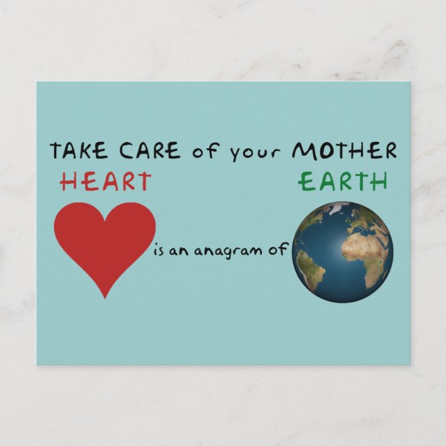 Take care of your mother earth postcard (Front)