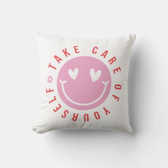 Take care of yourself throw pillow (Front)