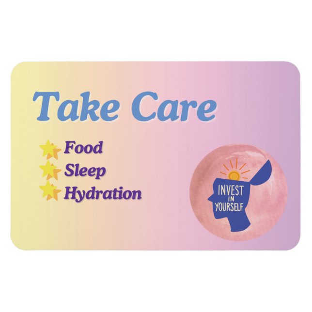 Take care self-care reminder magnet (Horizontal)