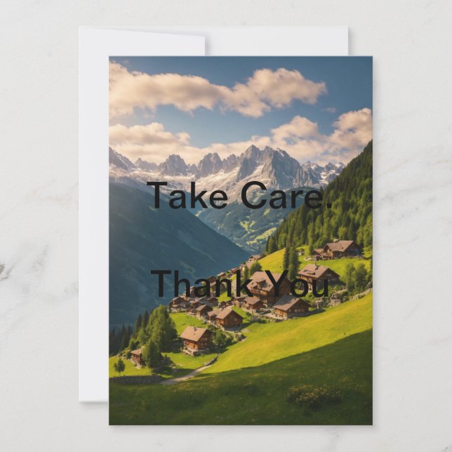 Take Care Thank You Card – Elegant Greetings (Front)