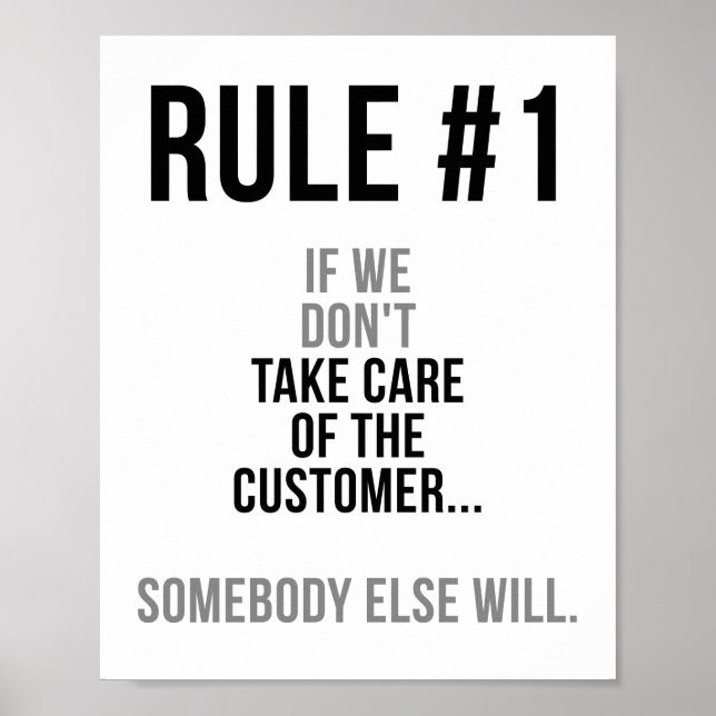 Take Care The Customer Poster (Front)