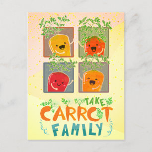 Take Carrot Family Motivational Quote Pun Postcard