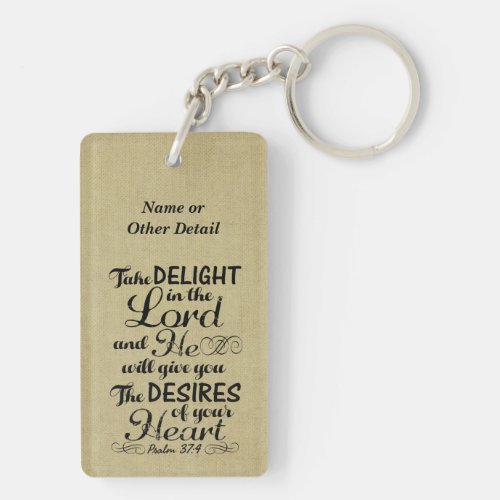 Take Delight in the Lord Psalm 37 4 Bible Verse Keychain
