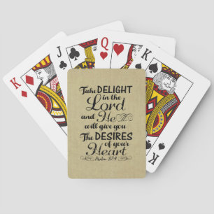 Take Delight in the Lord Psalm 37 4 Bible Verse Poker Cards