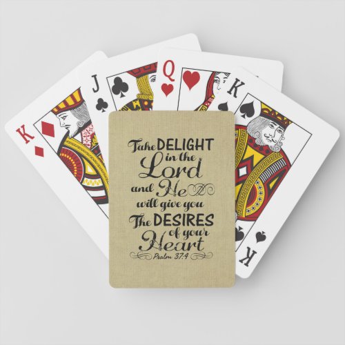 Take Delight in the Lord Psalm 37 4 Bible Verse Poker Cards