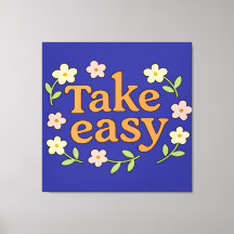 Take Easy: Positive Retro Floral Illustration