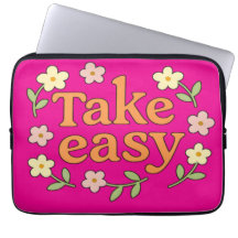 Take Easy: Positive Retro Floral Illustration