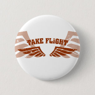 Take Flight Aviation Wings Button