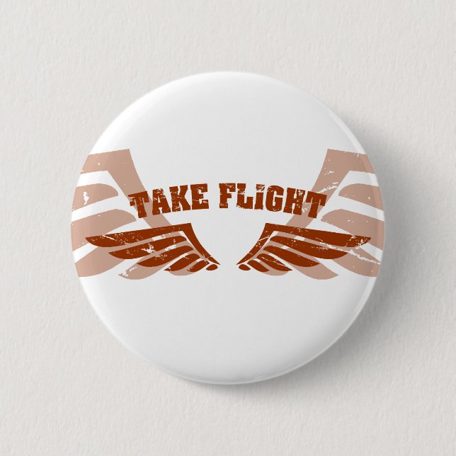 Take Flight Aviation Wings Button (Front)