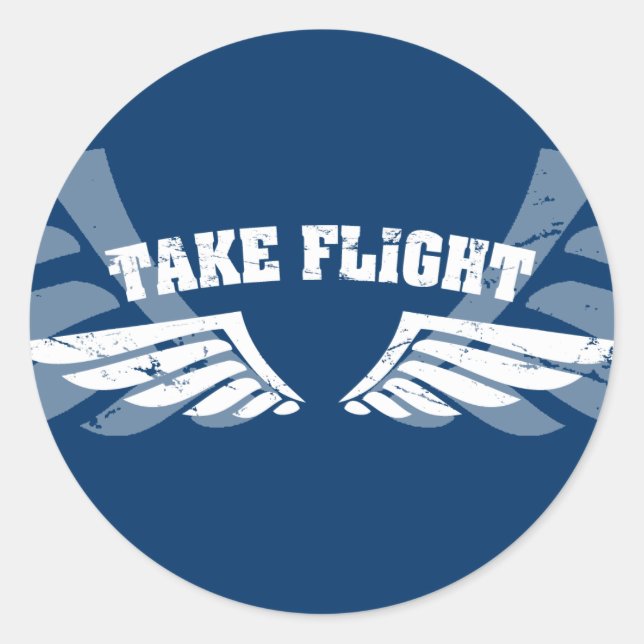 Take Flight Aviation Wings Classic Round Sticker (Front)