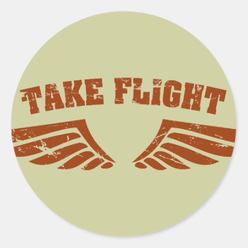 Take Flight Aviation Wings Classic Round Sticker