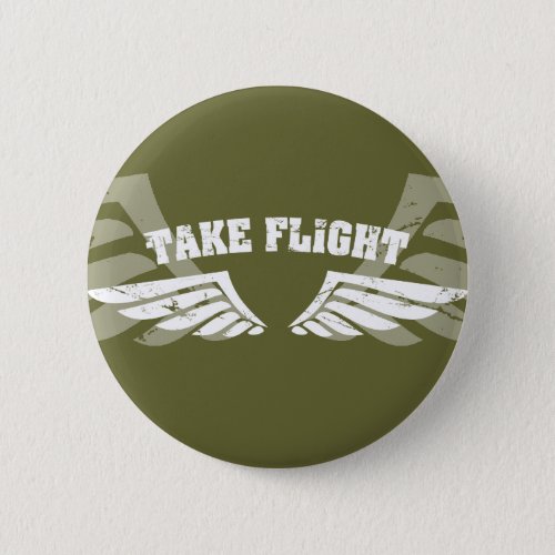 Take Flight Aviation Wings Pinback Button