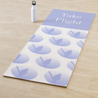 Take Flight Calm Uplifting Blue Bird Silhouette  Yoga Mat
