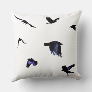 Take Flight Crow Throw Pillow