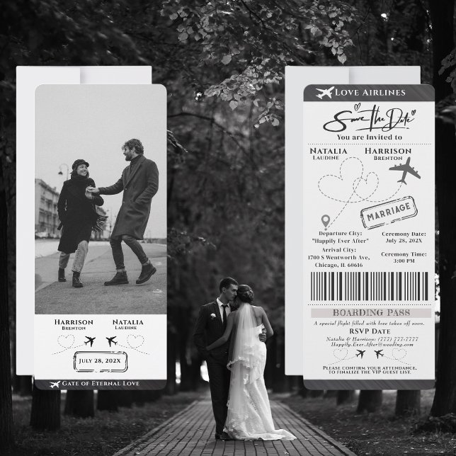Take Flight with Love: Boarding Pass Save the Date Invitation (Creator Uploaded)
