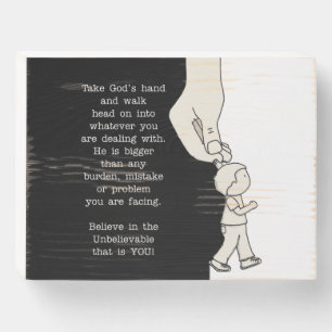 Take God’s Hand Wooden Box Sign