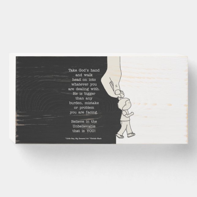 Take God’s Hand Wooden Box Sign (Front Horizontal)