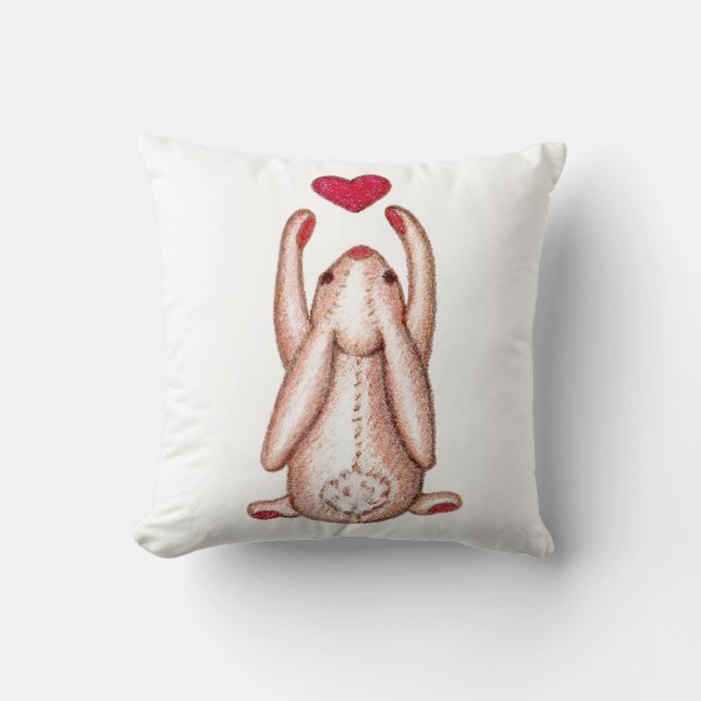Take Heart Somebunny Loves You Throw Pillow (Front)