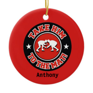 Take Him To The Mat! Wrestling Christmas Ornament