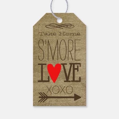 Take Home Smore Love Burlap Guest Favor Gift Tags
