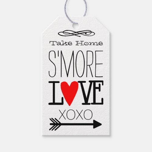 Take Home Smore Love Guest Favor Typography Gift Tags
