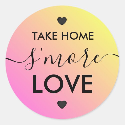 Take Home Smore Love Pink Yellow Heart Stickers