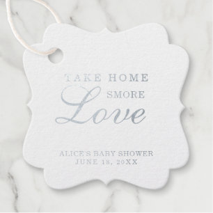 Take Home Smore Love Silver Foil Baby Shower Favor Tags
