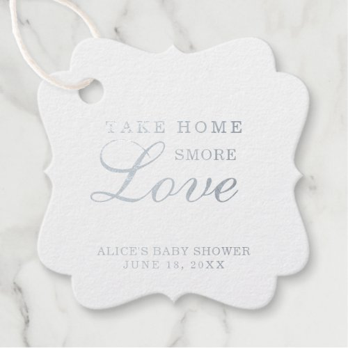 Take Home Smore Love Silver Foil Baby Shower Foil Favor Tags