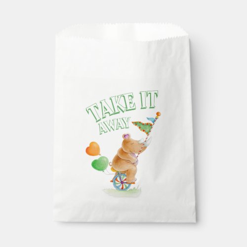 Take it away personalized circus whimsy favor bags