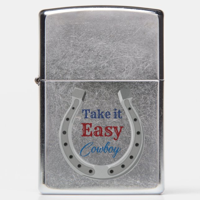 Take it easy Cowboy Zippo Lighter (Front)