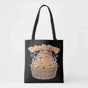 Take It Easy Cute Capybara   Funny Kawaii Animal  Tote Bag