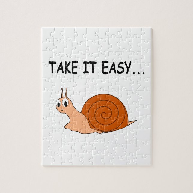 Take It Easy Cute Cartoon Snail Jigsaw Puzzle (Vertical)
