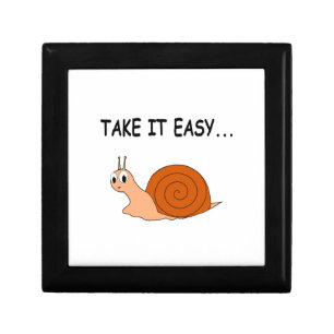 Take It Easy Cute Cartoon Snail Keepsake Box