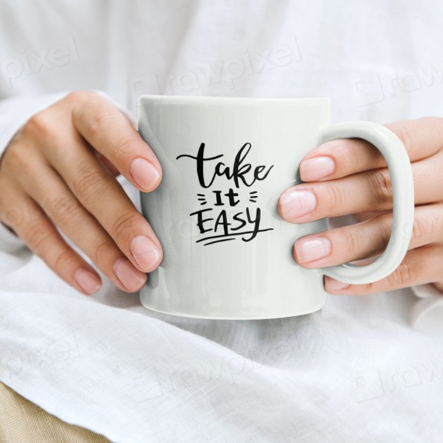 Take It Easy Mug  Minimalist Quote Coffee Cup Gift (Creator Uploaded)