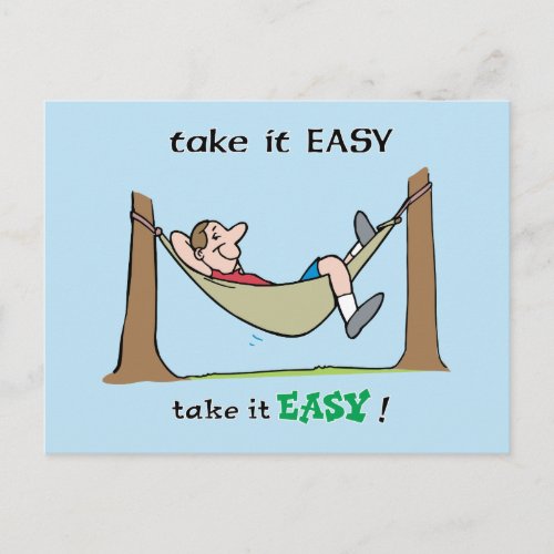 Take It Easy  Relaxing In A Hammock Postcard