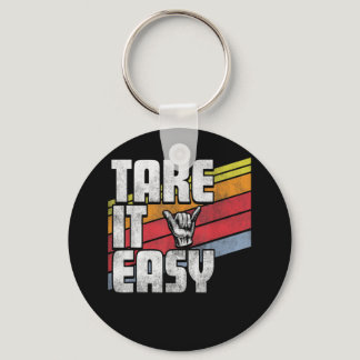Take It Easy Retro Outdoors Camping Hiking Men Wom Keychain