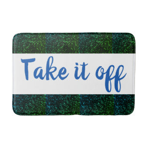 Take it off Bath Mat / Blue Green Sparkle