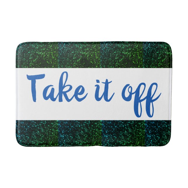 Take it off Bath Mat / Blue Green Sparkle (Front)